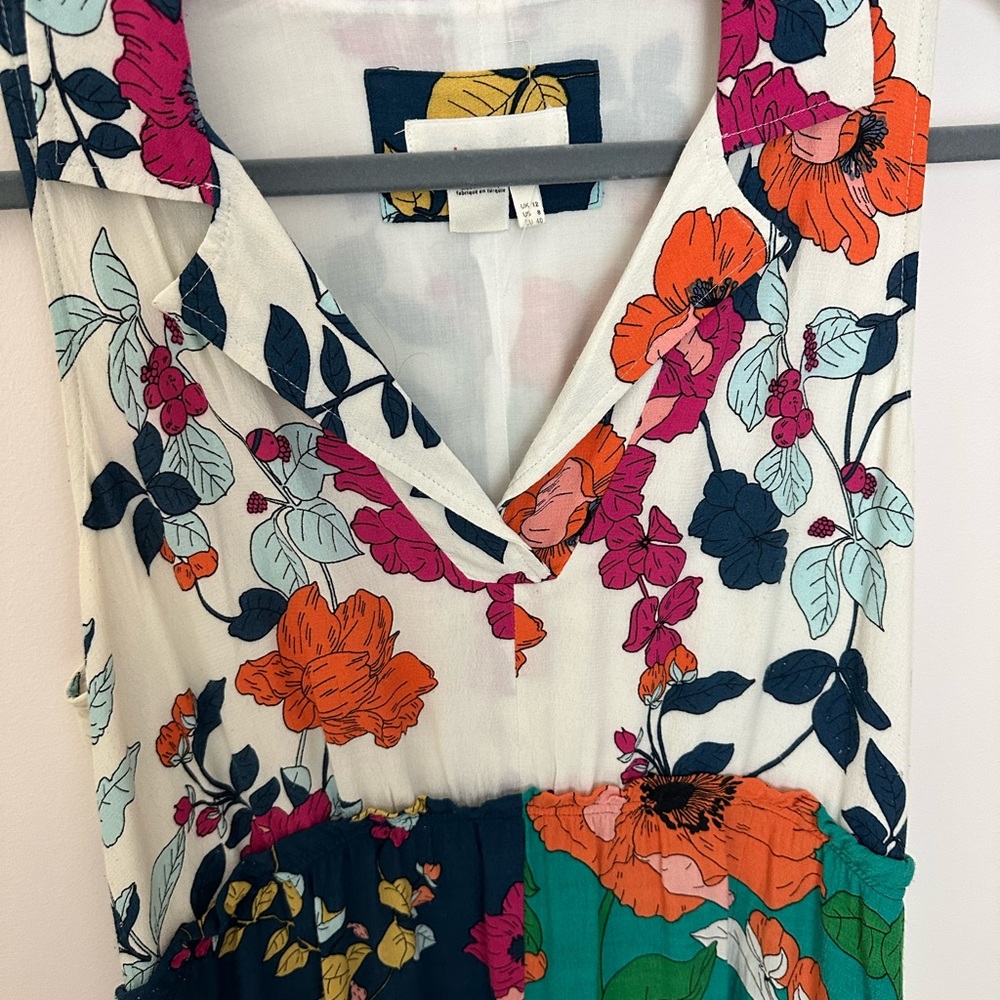 Anthropologie Dinah Collared Dress size 8 boho mixed flower print - Picture 4 of 7